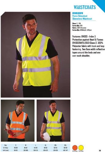 YK016 Flame-Retardant Hi-Vis Sleeveless Waistcoat