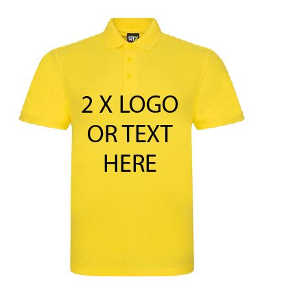 HEN/STAG POLO - VIBRANT COLOURS (2 X FRONT PRINT + REAR NAME PRINT)