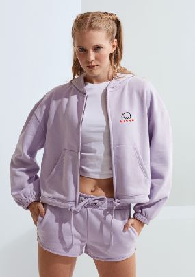 Hi99o T601 Women's Recycled Drawstring Full-Zip Hoodie