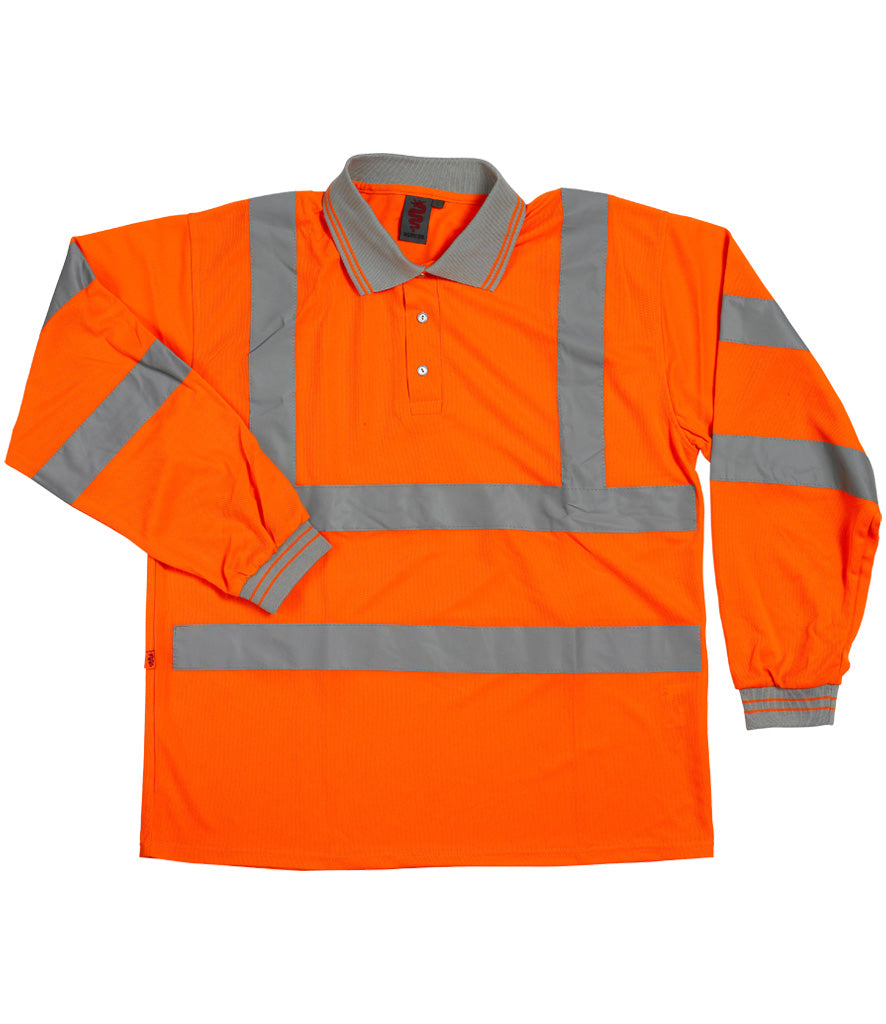 Hi99o W013 Hi-Vis Long Sleeve Polo Shirt
