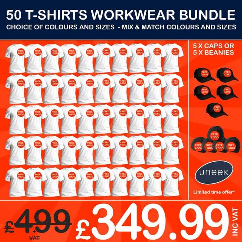 50 T-shirts Workwear Bundle